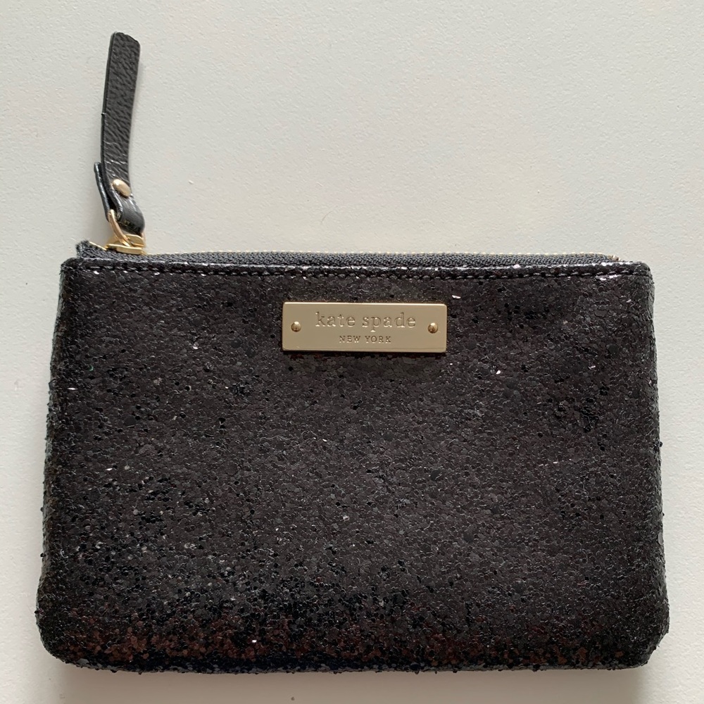 Kate Spade black glitter wallet